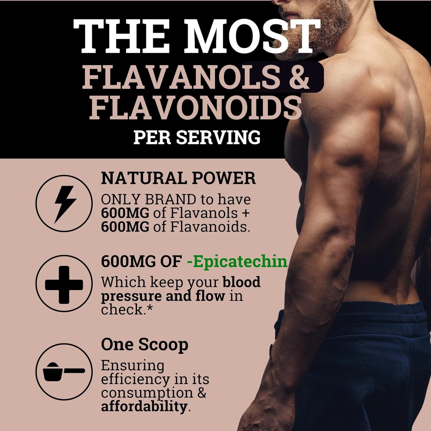 Black Forest High Flavanol Cocoa Powder (1200 mg cocoa flavanol and flavonoid supplement) has 10 times more than cocoa, 600 mg catechin supplement for heart health, nitric oxide and omega-3 energy